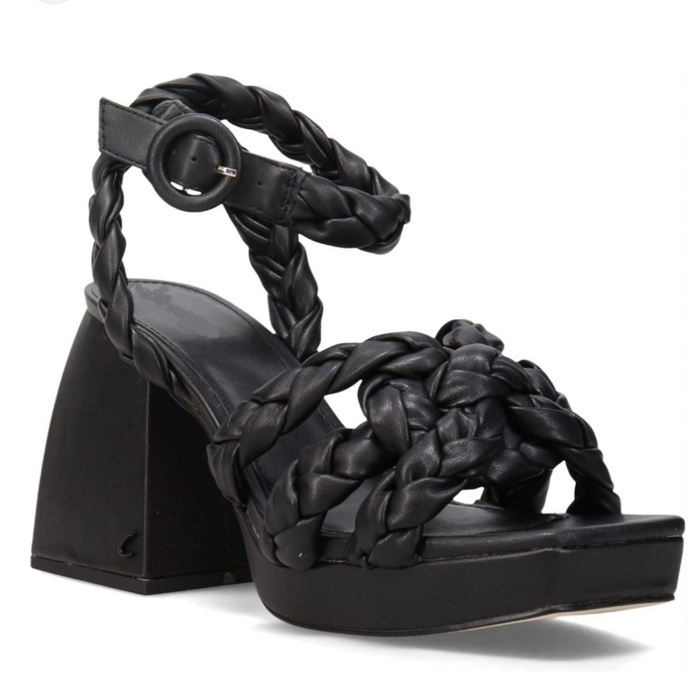 Circus by Sam Edelman Women's Mable Heel Sandal Black Woven Size 6.5